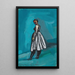 Untitled Woman in White and Black Dress - Karl Wiener — framed artwork on a wall
