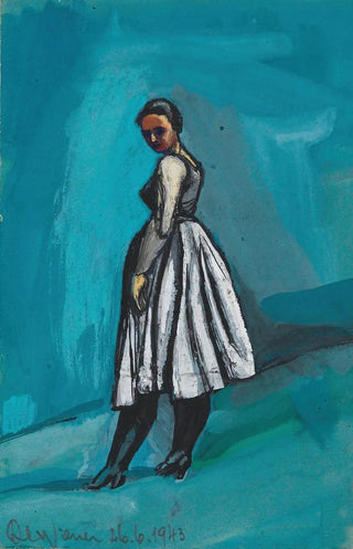 Untitled Woman in White and Black Dress - Karl Wiener — artwork view