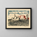 Untitled Painting, house in the landscape - Karl Wiener — framed artwork on a wall