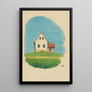 Untitled House in the Prairie - Karl Wiener — framed artwork on a wall