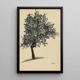 Untitled Tree Foliage - Karl Wiener — framed artwork on a wall