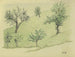 Untitled painting, deciduous trees on a hill - Karl Wiener — artwork view