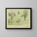 Untitled painting, deciduous trees on a hill - Karl Wiener — framed artwork on a wall