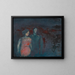 Untitled painting, man in the landscape - Karl Wiener — framed artwork on a wall
