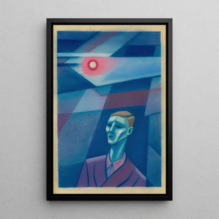 Untitled Portrait Painting - Karl Wiener — framed artwork on a wall
