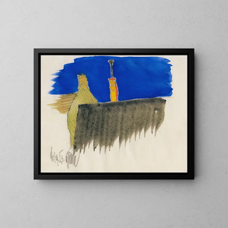 Untitled Painting, sketches 10 sheets II - Karl Wiener — framed artwork on a wall