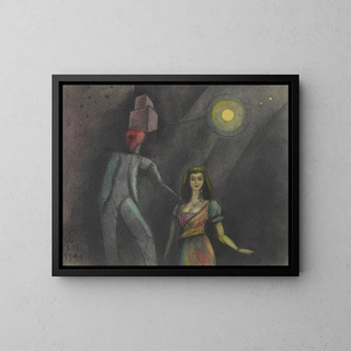 Untitled Painting by Die 150 Feuilles III - Karl Wiener — framed artwork on a wall