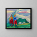 Untitled Painting by Die 150 Feuilles IX - Karl Wiener — framed artwork on a wall