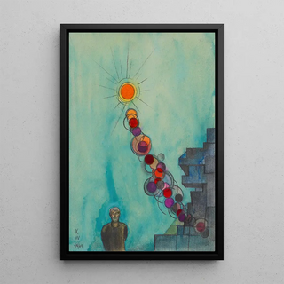 Untitled Painting of the 150 Sheets XXVII - Karl Wiener — framed artwork on a wall