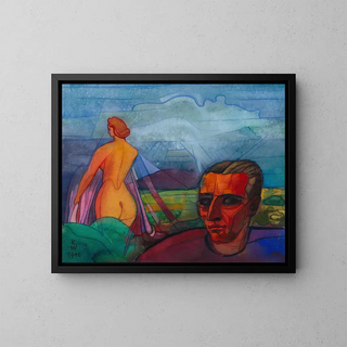Untitled Painting by Die 150 Feuilles XI - Karl Wiener — framed artwork on a wall