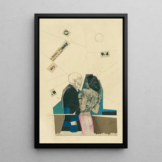 Untitled Young Woman and Death - Karl Wiener — framed artwork on a wall