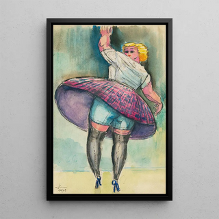 Untitled Woman Dancing - Karl Wiener — framed artwork on a wall