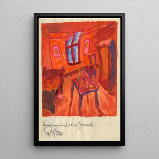 Fantasmes d'une chambre rouge - Karl Wiener — framed artwork on a wall