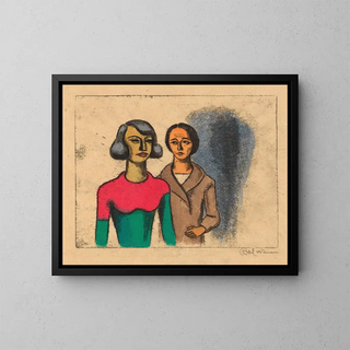 Sisters - Karl Wiener — framed artwork on a wall
