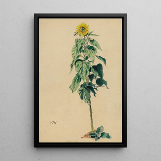 Sunflower Painting - Karl Wiener — framed artwork on a wall