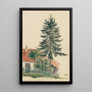 Mountain of stone - Karl Wiener — framed artwork on a wall