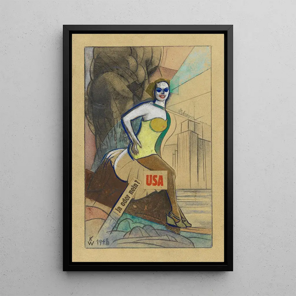 USA Painting yes or no - Karl Wiener — framed artwork on a wall
