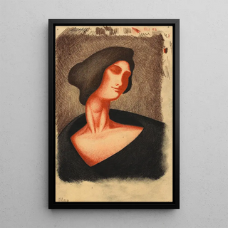 Woman II - Karl Wiener — framed artwork on a wall