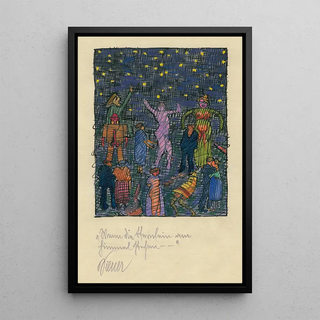When the little stars shine in the sky - Karl Wiener — framed artwork on a wall