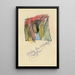 Drawing with ink and colored pencil - Karl Wiener — framed artwork on a wall