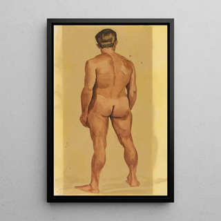 Male Nude Painting VII - Karl Wiener — framed artwork on a wall