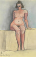 Female Nude Sitting - Karl Wiener — artwork view