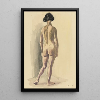 Female Nude VII - Karl Wiener — framed artwork on a wall