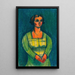 Portrait féminin de Les 150 Feuilles - Karl Wiener — framed artwork on a wall