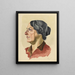 Portrait of a woman - Karl Wiener — framed artwork on a wall