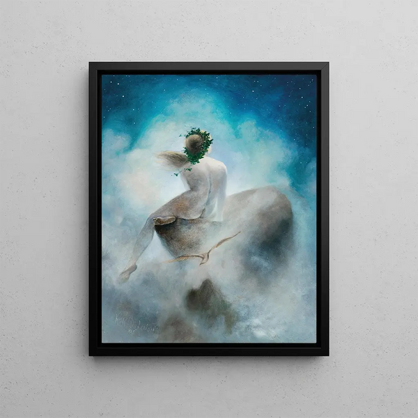 Asking the stars - Karl Wilhelm Diefenbach — framed artwork on a wall