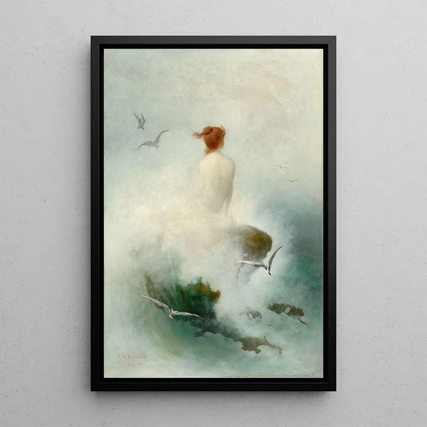 Question aux étoiles - Karl Wilhelm Diefenbach — framed artwork on a wall