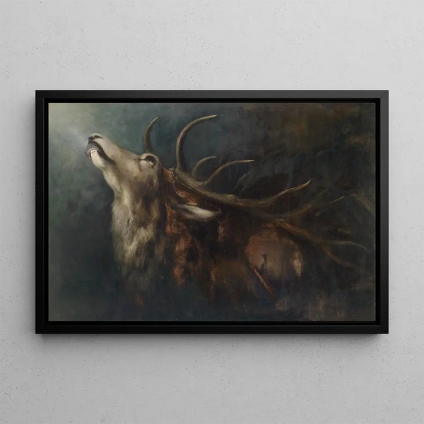 Deer dying - Karl Wilhelm Diefenbach — framed artwork on a wall