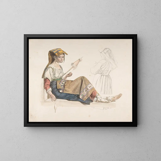 Woman from Naples - Karl Wilhelm Freiherr von Heideck — framed artwork on a wall