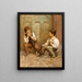 Shoe shiners painting - Karl Witkowski — framed artwork on a wall