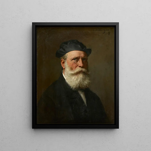 Self-portrait painting - Karl von Blaas — framed artwork on a wall