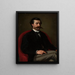 Portrait Painting of a Man - Karol Miller — framed artwork on a wall