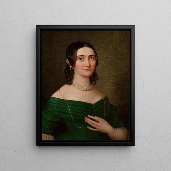 Portrait of a Woman - Karol Schweikart — framed artwork on a wall