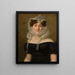 Portrait of a Lady with a Cap - Karol Schweikart — framed artwork on a wall