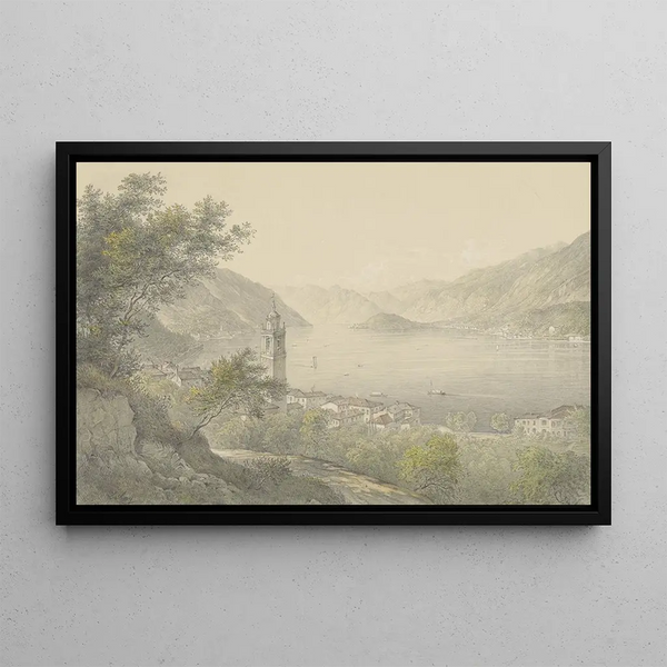Bellagio on Lake Como - Károly Lajos Libay — framed artwork on a wall