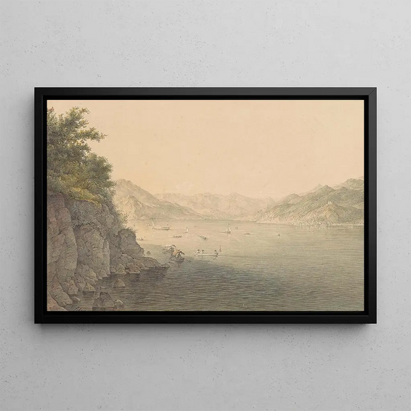 Varenna at Lake Como - Károly Lajos Libay — framed artwork on a wall