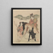 Woman on horseback with a companion - Katsukawa Shunchō — framed artwork on a wall