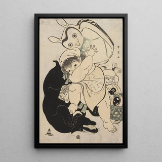 Untitled Painting - Katsukawa Shun'ei — framed artwork on a wall