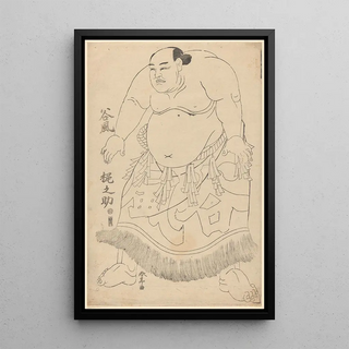 Lutteur - Katsukawa Shun'ei — framed artwork on a wall