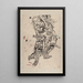 Sketchbook by Katsushika Hokusai and his disciples Pl06 - Katsushika Hokusai — framed artwork on a wall