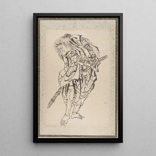 Sketchbook by Katsushika Hokusai and his disciples Pl12 - Katsushika Hokusai — framed artwork on a wall