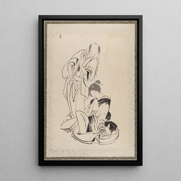 Sketchbook by Katsushika Hokusai and his disciples Pl13 - Katsushika Hokusai — framed artwork on a wall