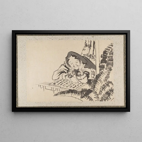 Sketchbook by and his disciples Pl22 - Katsushika Hokusai — framed artwork on a wall