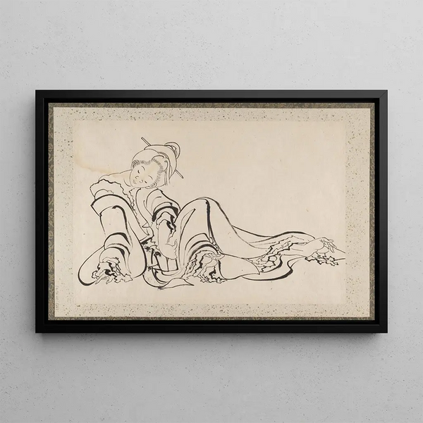 Sketchbook by and his disciples Pl26 - Katsushika Hokusai — framed artwork on a wall