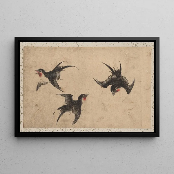 Sketchbook by and his disciples Pl43 - Katsushika Hokusai — framed artwork on a wall