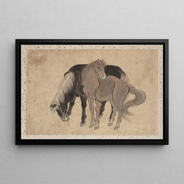 Sketchbook by and his disciples Pl48 - Katsushika Hokusai — framed artwork on a wall